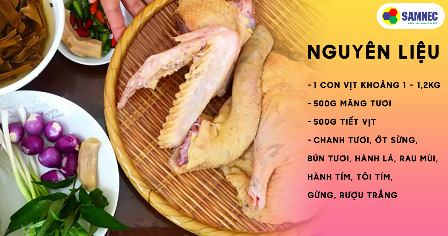 Nguyên liệu nấu bún măng vịt