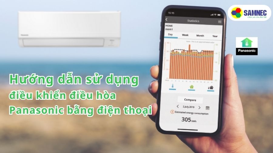 Hướng dẫn sử dụng điều khiển điều hòa Panasonic bằng điện thoại
