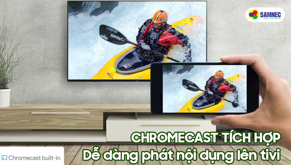 Chế độ Chromecast tích hợp, dễ dàng chia sẻ nội dung lên tivi trên A95L