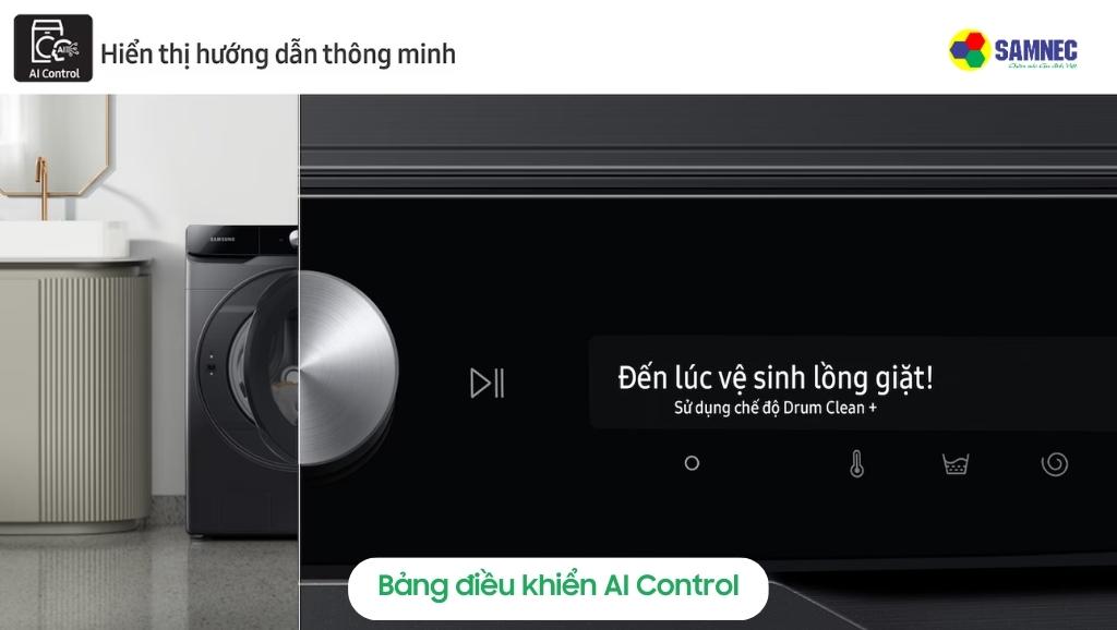 Bảng điều khiển AI Control của máy giặt Samsung