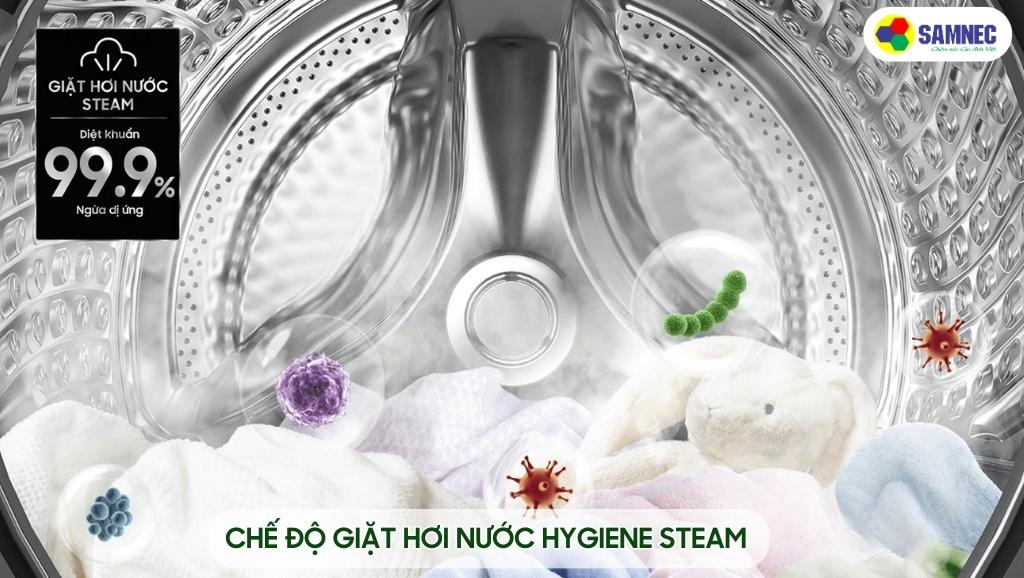Chế độ giặt hơi nước Hygiene Steam tiêu diệt vi khuẩn hiệu quả