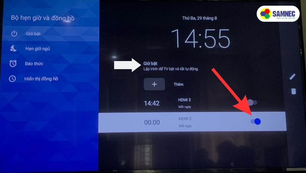 Cách sử dụng tính năng báo thức trên tivi Sony
