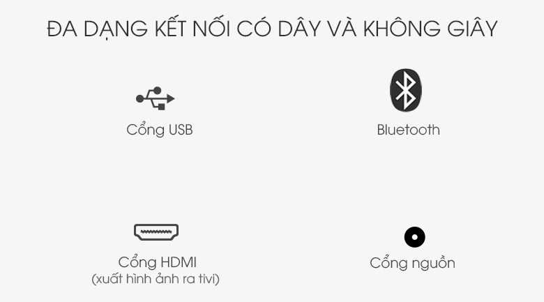 Hỗ trợ đa dạng kết nối - Samnec Điện Máy