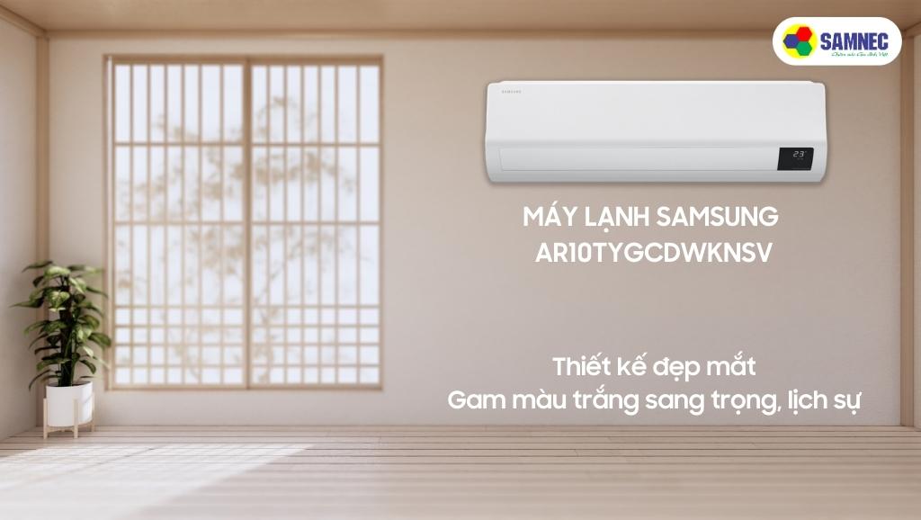 Thiết kế sang trọng, lịch sự của máy lạnh Samsung Inverter 1 HP AR10TYGCDWKNSV