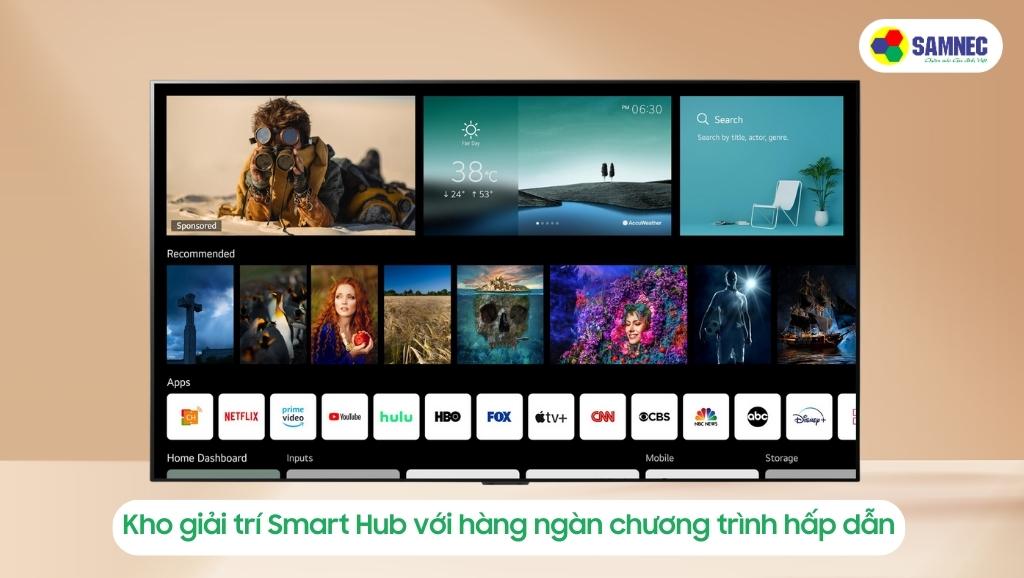 Kho giải trí Smart Hub của Tivi Samsung QN900C