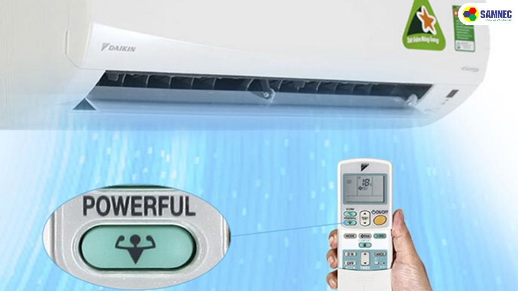 Cách bật chế độ Powerful trên điều hòa