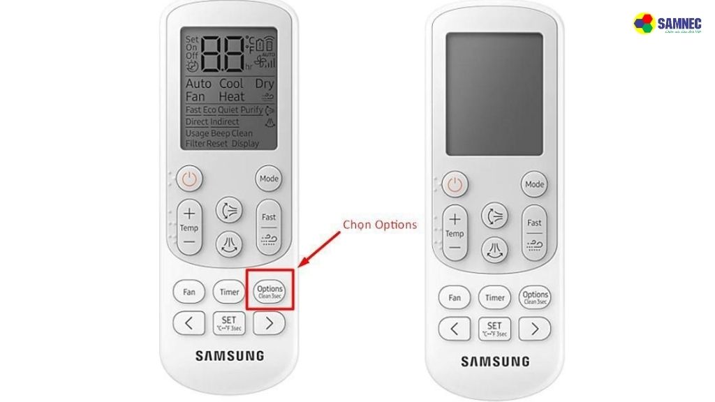 Reset Filter trên remote điều hòa Samsung 
