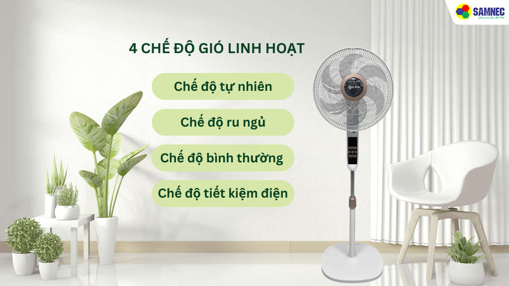 4 chế độ gió linh hoạt 