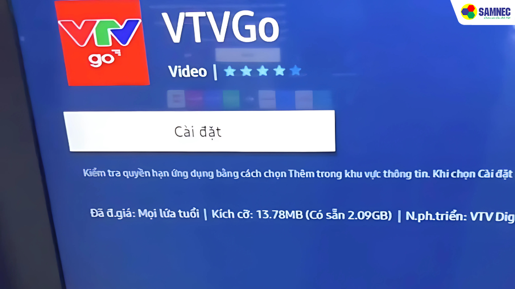 2. Cách tải và cài đặt ứng dụng VTV Go trên tivi Samsung