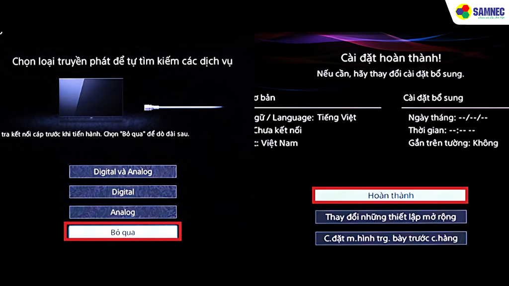 khôi phục cài đặt gốc tivi Sony bằng phím cứng 