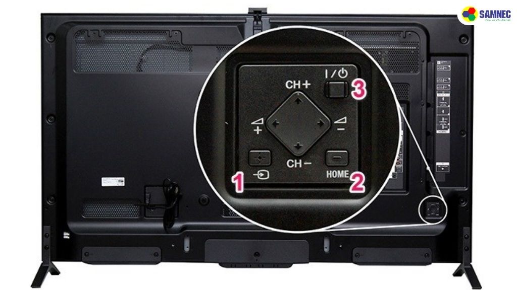 Reset tivi Sony bằng phím cứng 