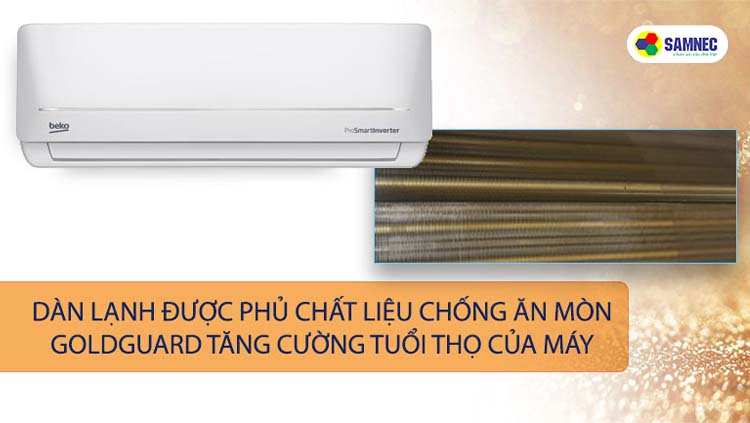 Lớp phủ mạ vàng chống ăn mòn trên điều hòa Beko 12000 BTU