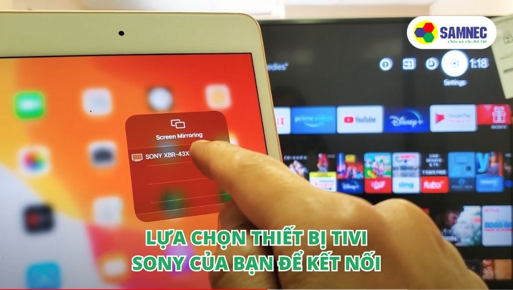 Chọn tính năng Screen Mirroring ở trung tâm điều khiển của Iphone
