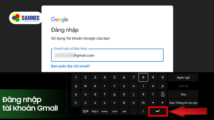 Nhập tài khoản Gmail
