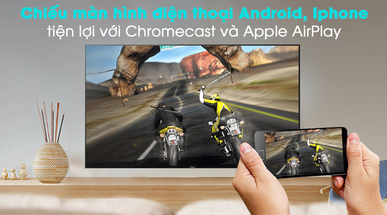 Android Tivi Sony 4K 49 inch KD-49X9500H - Chiếu màn hình điện thoại