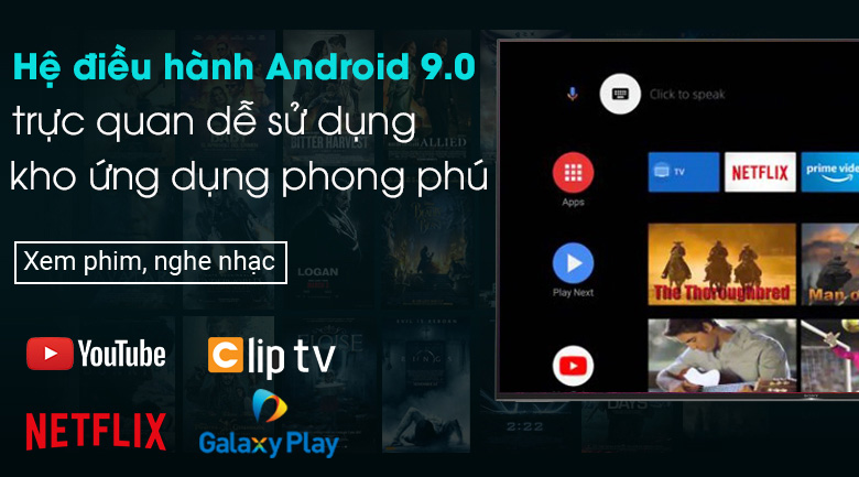 Android Tivi Sony 4K 49 inch KD-49X9500H - Hệ điều hành 9.0