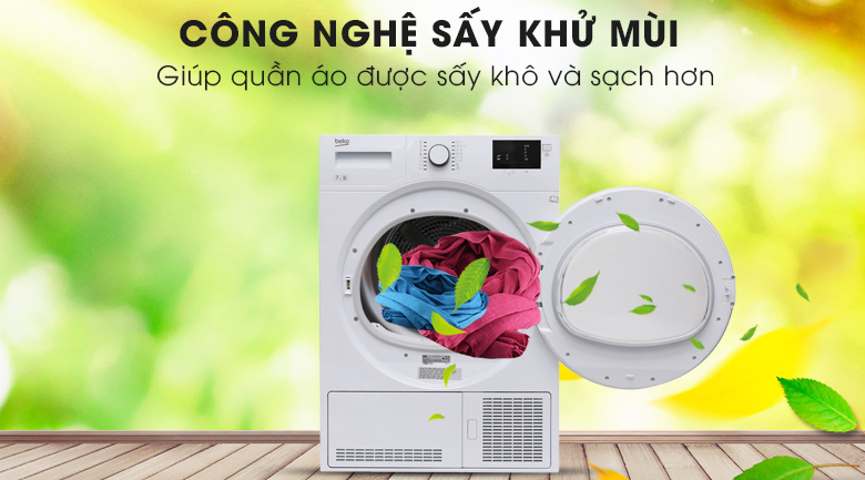 Công nghệ sấy khử mùi - Máy sấy quần áo ngưng tụ Beko 8kg DU8133GA0W