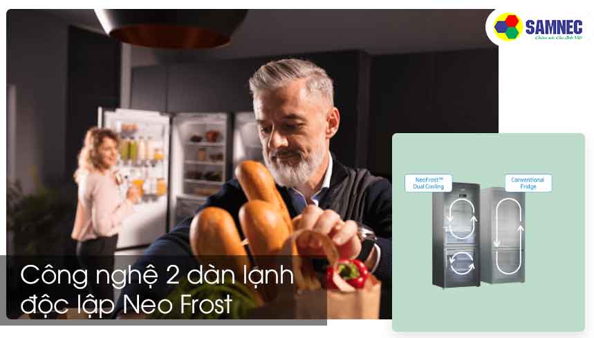 Công nghệ 2 dàn lạnh độc lập Neo Frost trên tủ lạnh 371 lít RDNT371E50VZHFSGB