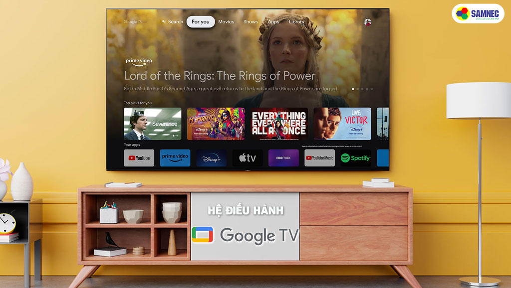 Hệ điều hành Google TV trên TV sony 55 inch