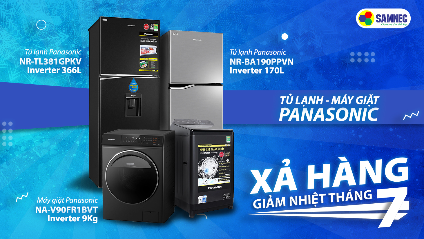 Khuyến mại tủ lạnh và máy giặt Panasonic tháng 7