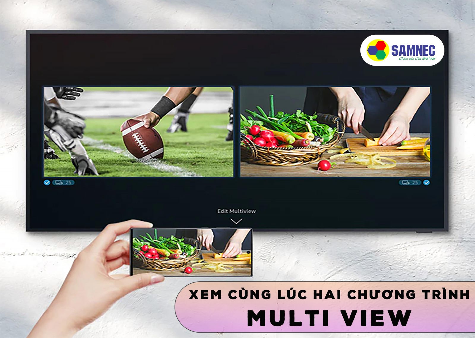 Tính năng Multi View trên tivi Samsung Q70B