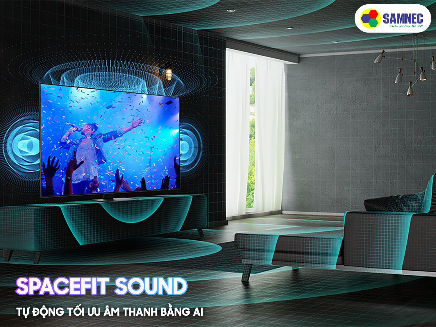 Công nghệ Spacefit Sound trên tivi Samsung Q70B