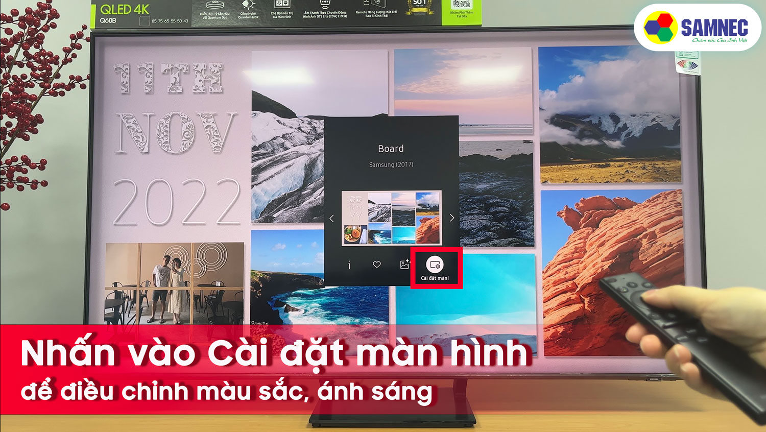 Điều chỉnh màu sắc, ánh sáng của Ambient mode.