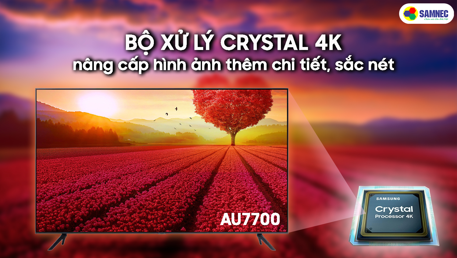 Bộ xử lý Crystal 4K trên tivi Samsung AU7700