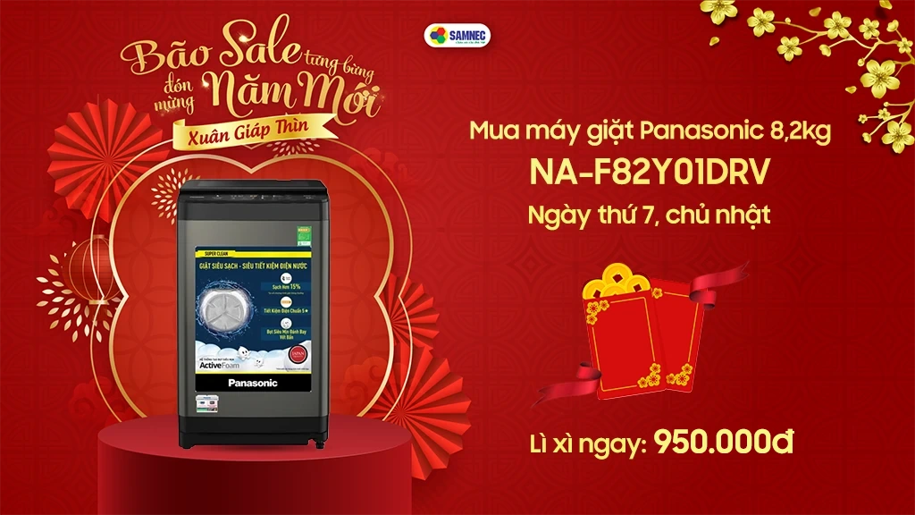 Khuyến mại máy giặt panasonic bão sale tưng bừng