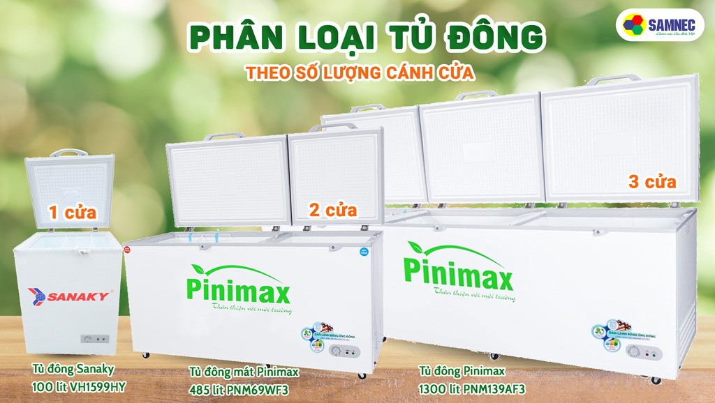 Phân loại tủ đông theo số cánh tủ