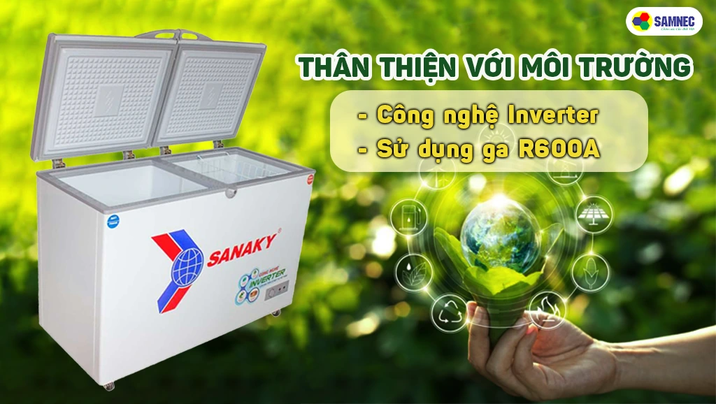 Tủ đông sanaky 2 ngăn có công nghệ tiết kiệm điện 