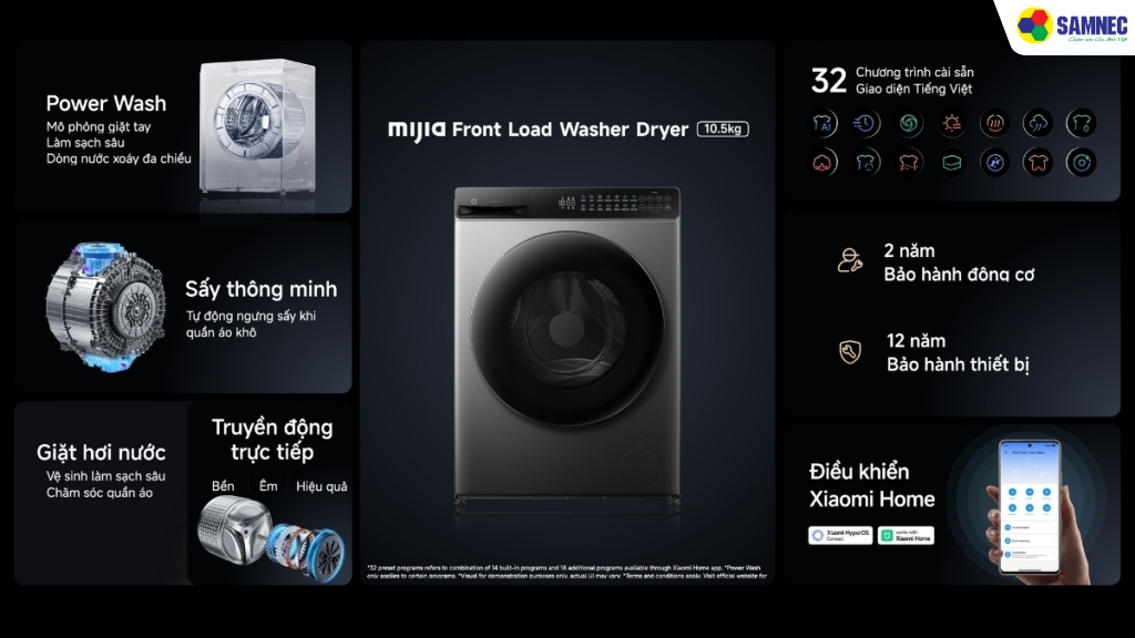 Máy giặt sấy Mijia Front Load Washer Dryer 10.5kg