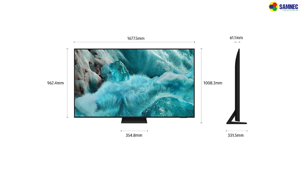 Thiết kế Smart Tivi Samsung QA75Q7F5AKXXV thanh mảnh tinh tế