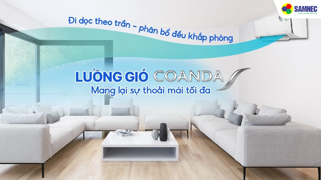 Điều hòa 2 chiều 9.000 BTU Inverter Daikin FTHF25XVMV - luồng gió Coanda