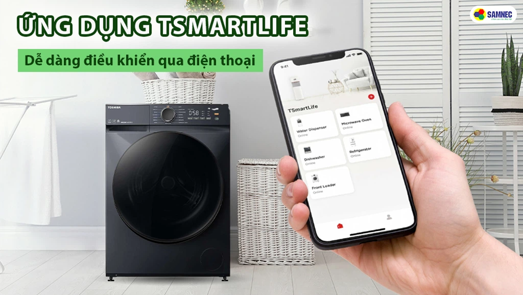 Ứng dụng Tsmartlife trên máy giặt Toshiba TW-T21BU115UWV