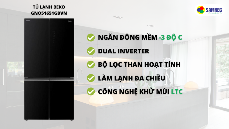 Các tính năng nổi bật của tủ lạnh Beko 553 lít GNO51651GBVN