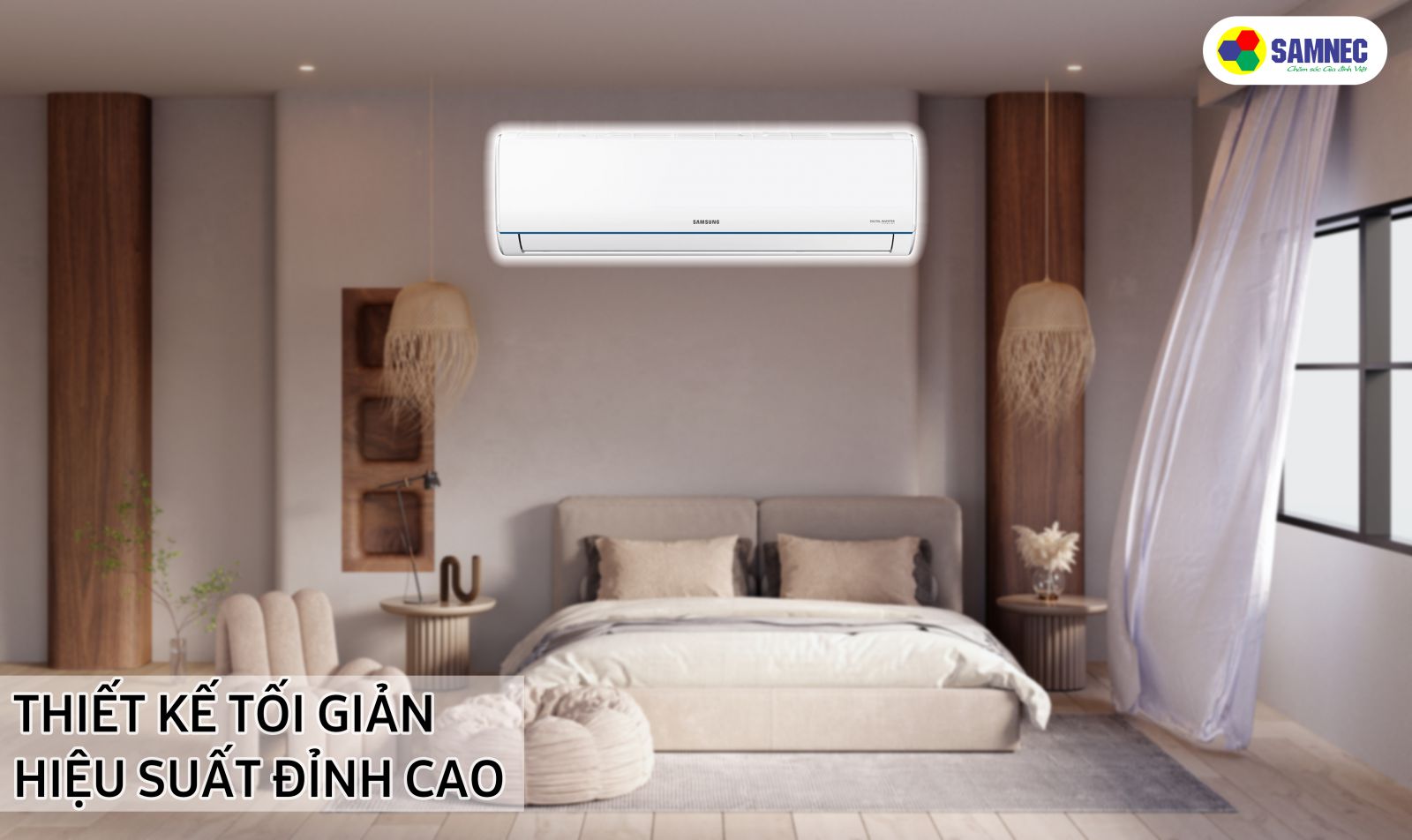 Thiết kế và hiệu suất trên điều hòa Samsung AR09TYHQASINSV 