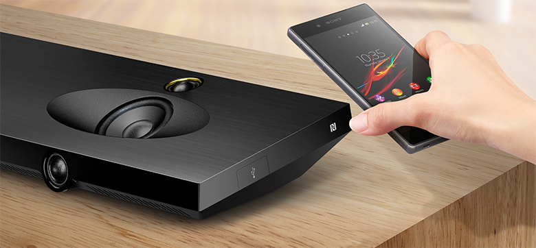 Phát nhạc không dây trên Công nghệ DSEE trên Công nghệ âm thanh vòm trên Tổng quan thiết kế Loa thanh soundbar Sony 2.1 HT-NT5 400W bằng Chromecast và Bluetooth