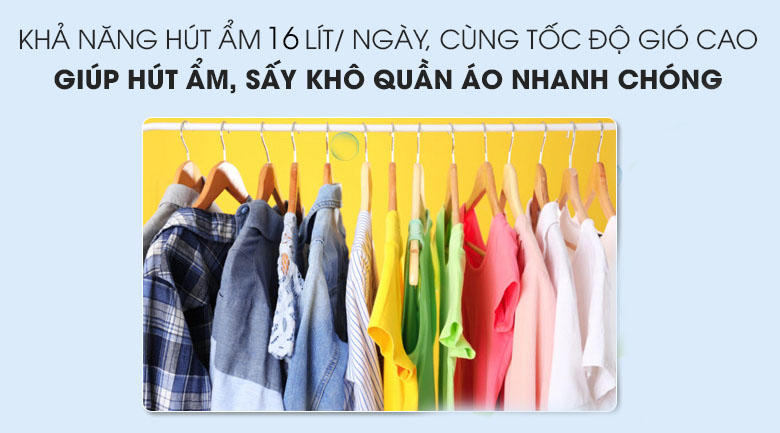 Hút ẩm hong khô quần áo hiệu quả - Máy lọc không khí Sharp DW-E16FA-W