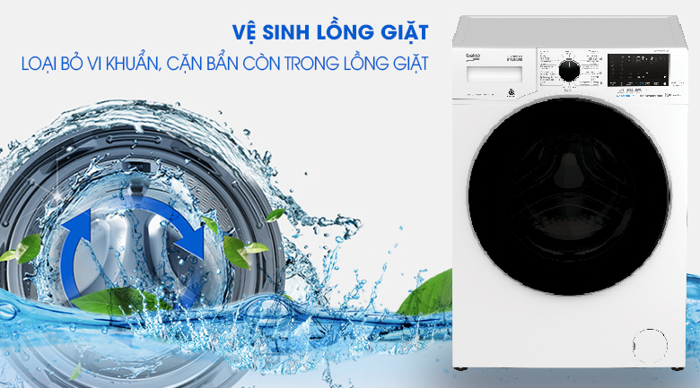 Vệ sinh lồng giặt - Máy giặt Beko Inverter 8 kg WCV8649XWST
