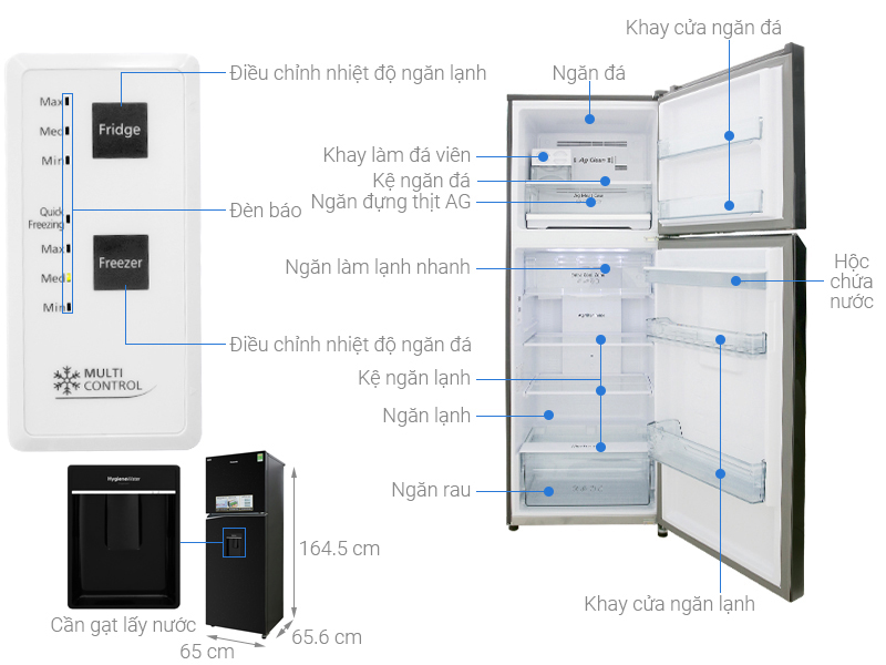 Tủ lạnh Panasonic Inverter 326 lít NR-BL351WKVN