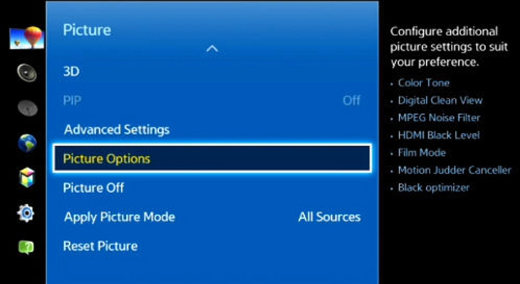 Hướng dẫn cách bật Film Mode trên tivi Samsung 4 Hướng dẫn cách bật Film Mode trên tivi Samsung 4