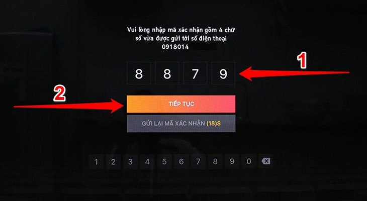 Nhập mã xác nhận
