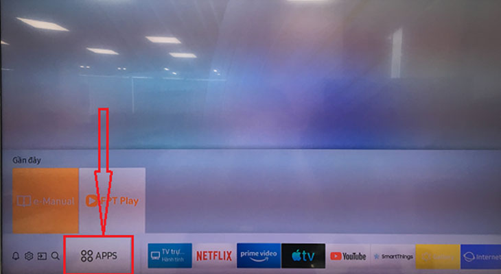 Cách nhận khuyến mãi ứng dụng MyTV trên tivi Samsung - chọn app mở kho ứng dụng