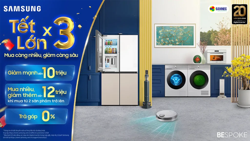 Tết lớn nhân 3 - Mua càng nhiều, giảm càng sâu cùng thương hiệu Samsung