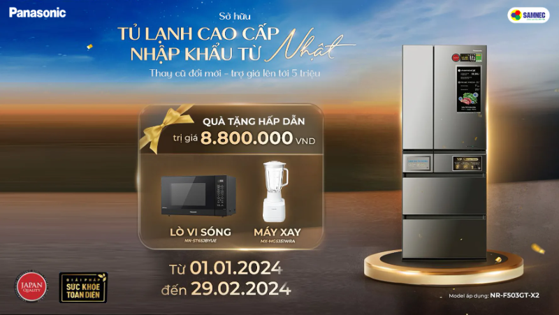 Mua Tủ Lạnh Panasonic Tặng Combo Lò Vi Sóng, Máy Xay Sinh Tố