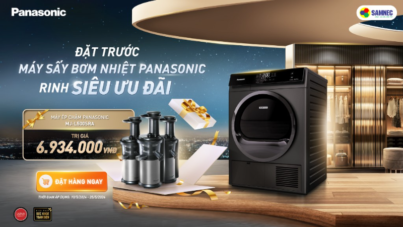 Khuyến Mại Đặt Trước Máy Sấy Bơm Nhiệt Panasonic Rinh Siêu Ưu Đãi