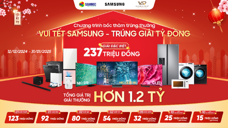 VUI TẾT SAMSUNG - TRÚNG GIẢI TỶ ĐỒNG