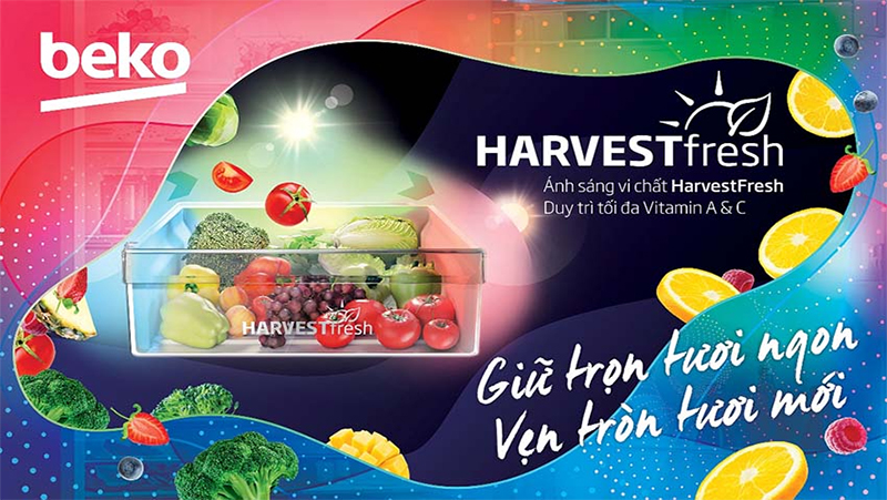 Công nghệ ánh sáng vi chất HarvestFresh trong tủ lạnh Beko