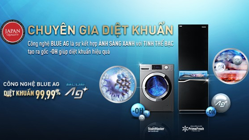 Giải pháp diệt khuẩn trong bộ đôi sản phẩm máy giặt và tủ lạnh Panasonic
